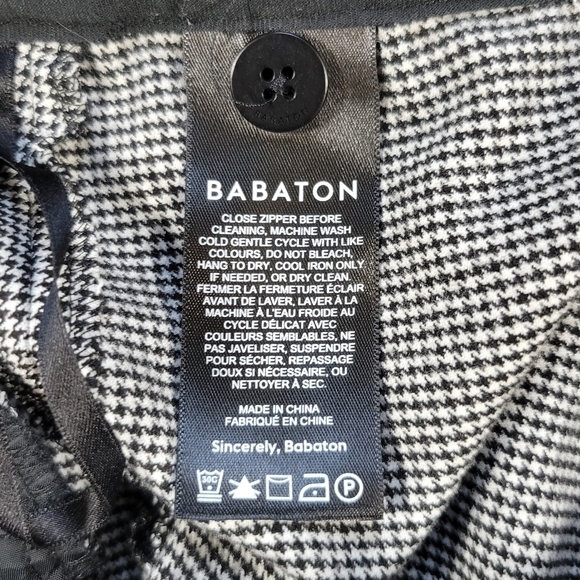 Aritzia Babaton Atelier Pants‎ Womens 0 Numero Trouser Black White Houndstooth - Picture 9 of 12